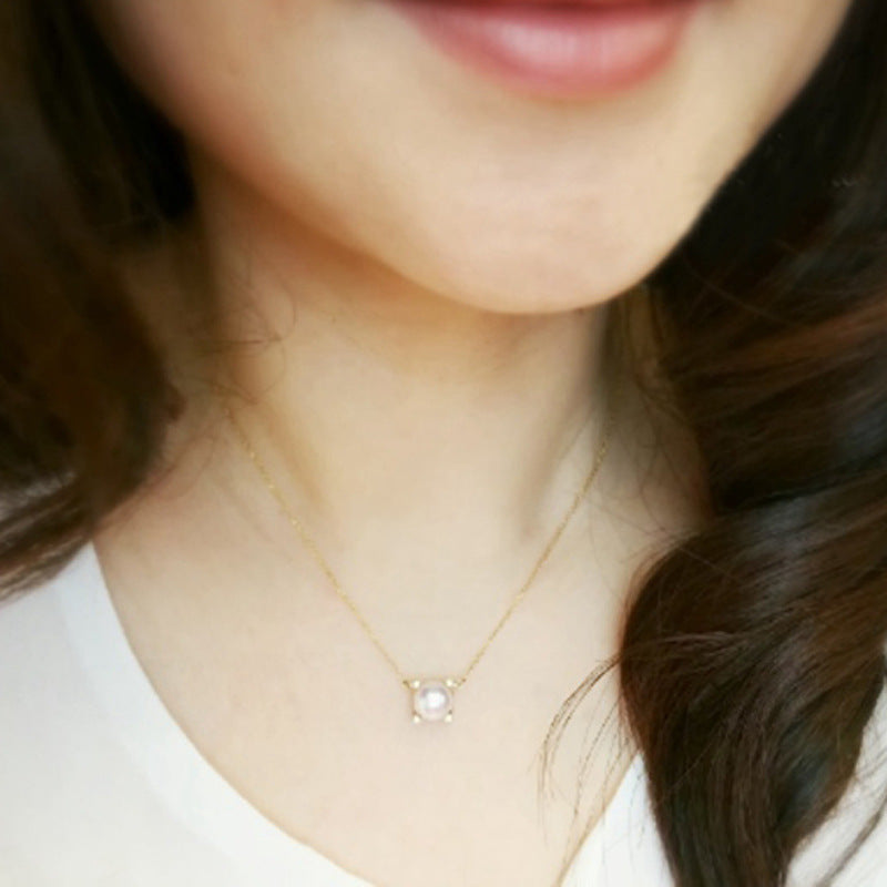 s925 Sterling Silver "Bull's Head Pearl" Necklace