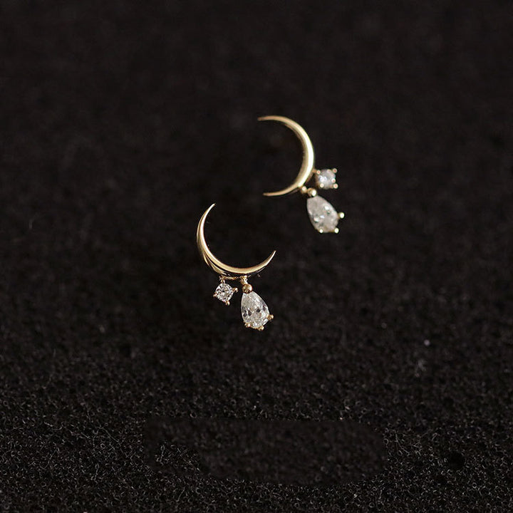 925 Sterling Silver Mini Moon Earrings