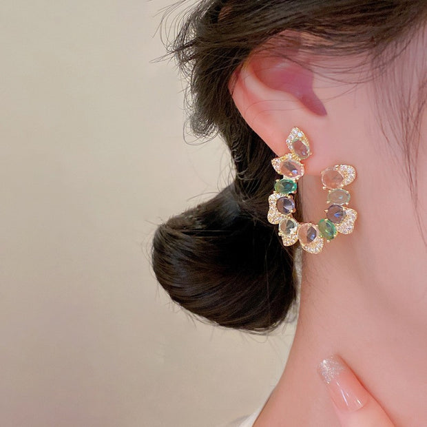Colorful Zirconia Earrings
