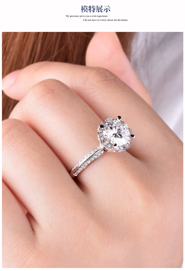 Moissanite 925 Silver Bouquet Ring