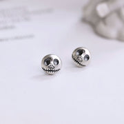 Pumpkin Prince Skull Silver Earrings