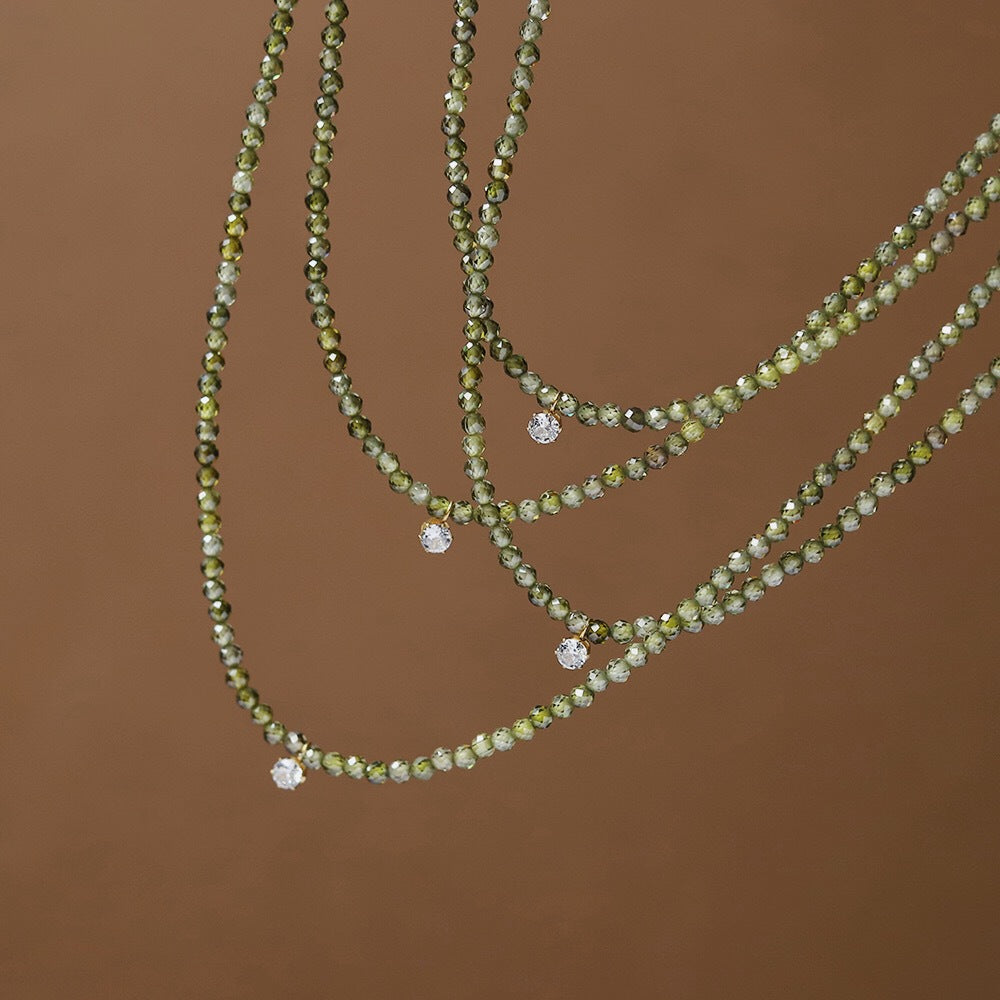 Olive Green Zircon Necklace