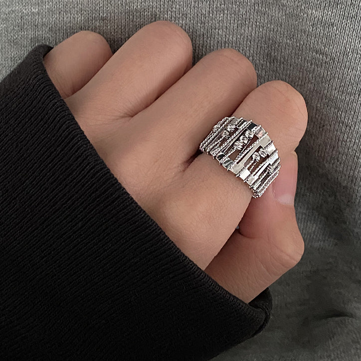 Openwork Beaded Adjustable Ring – Rosemori