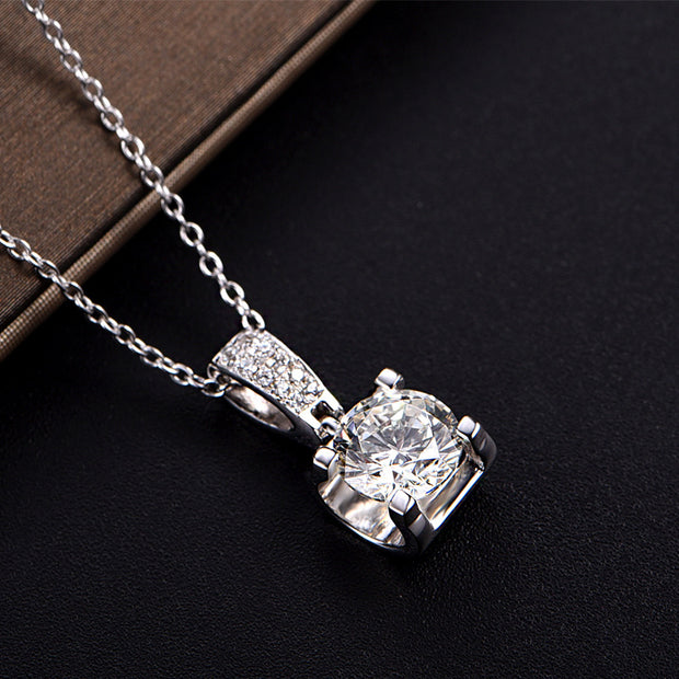 Double Row Moissanite Bull Head 925 Silver Necklace