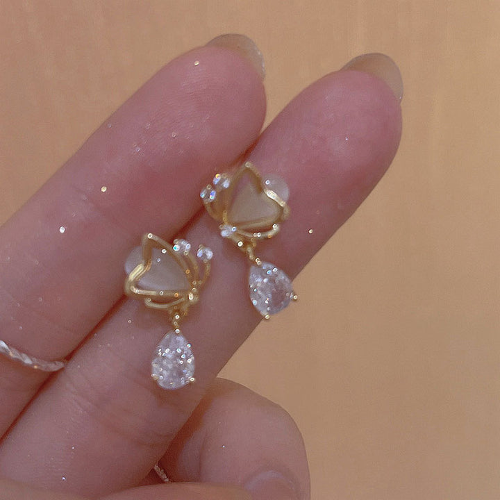 Cat's Eye Butterfly Earrings