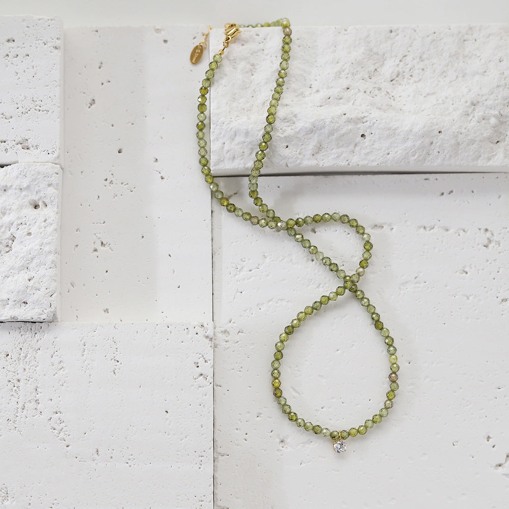 Olive Green Zircon Necklace