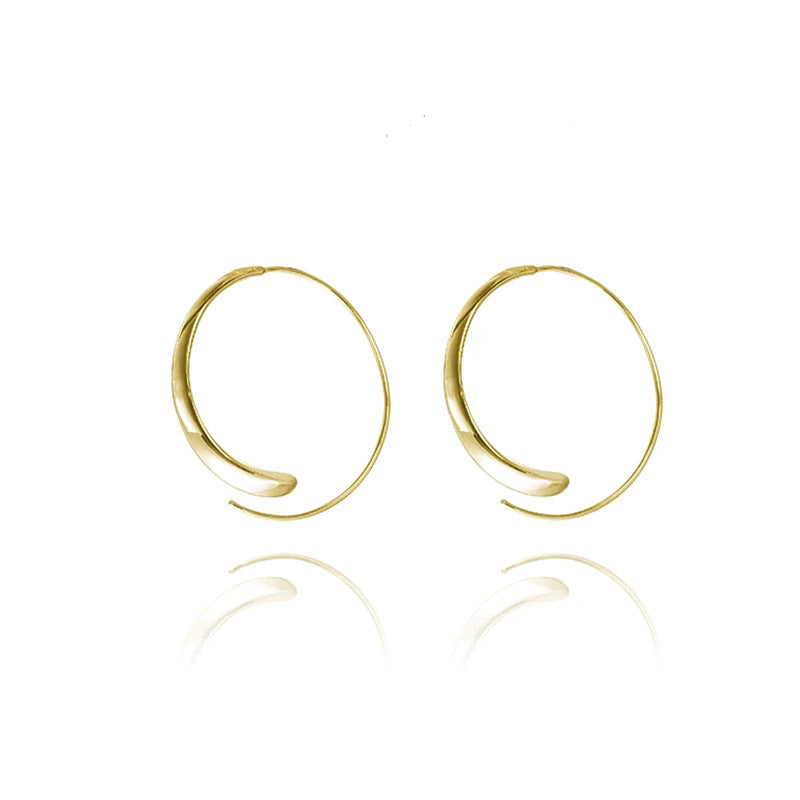 Large Curved Hoop Earrings
