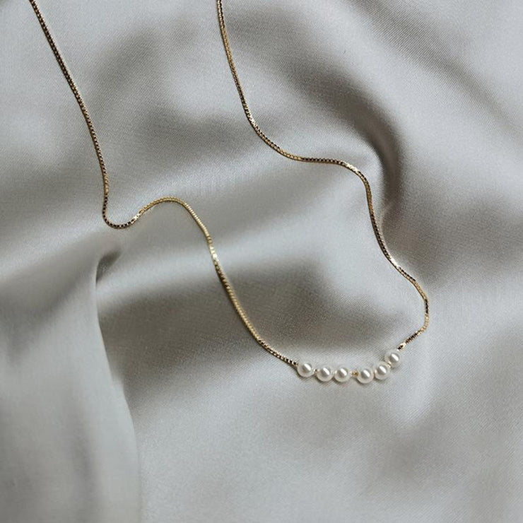 18K Gold Plated Pearl Necklace