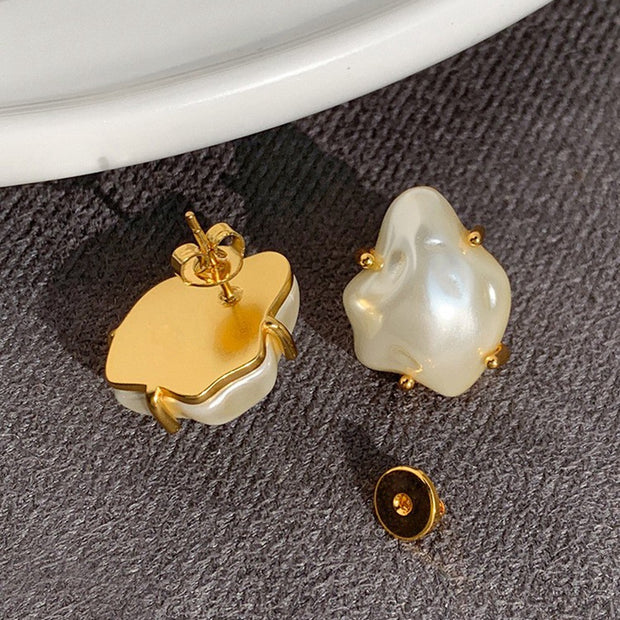 Irregular Baroque Pearl Earrings