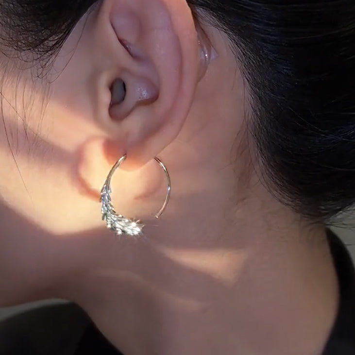 French Wheat Hoop Earrings