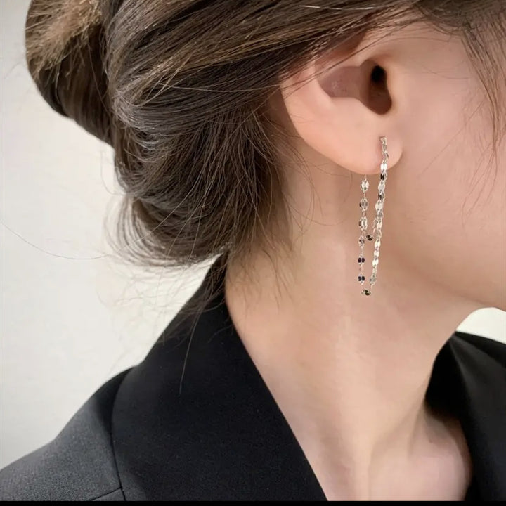 Double Glittering Tussle Earrings