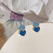 Oil Paint" Blue Earrings