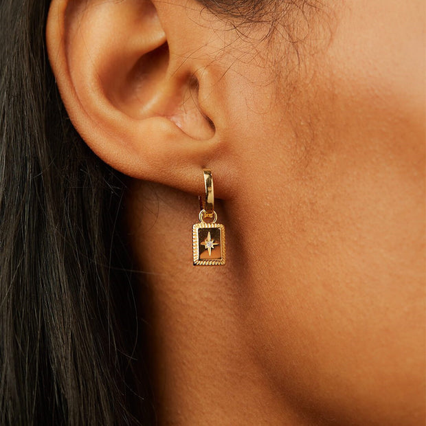 Mansard Dotted Diamond Earrings