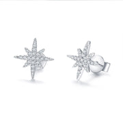 Moissanite 925 Silver Six Pointed Star Stud Earrings