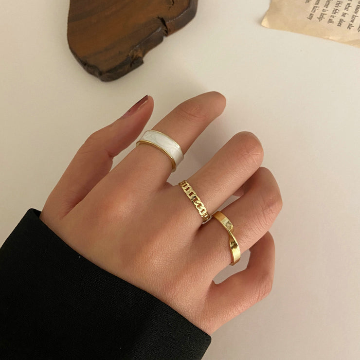 Minimalist Three Piece Ring Set