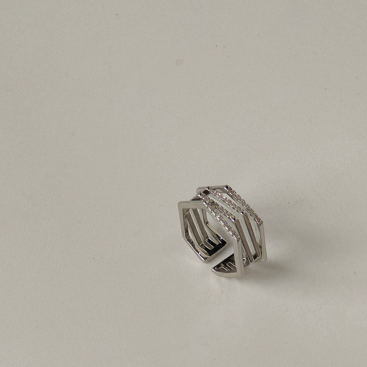Zircon Hexagon Adjustable Ring
