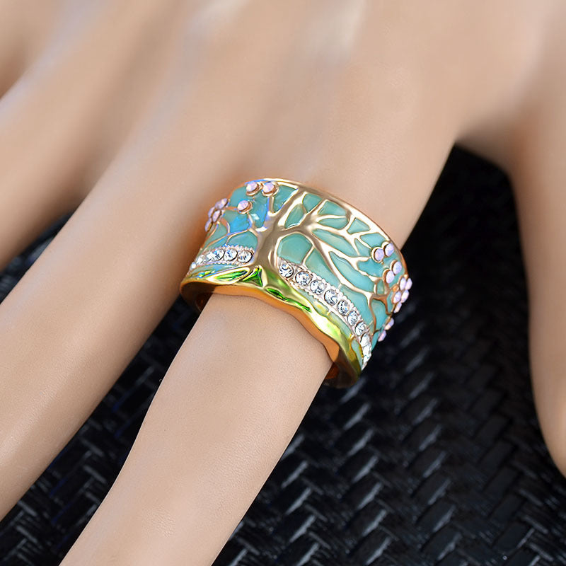 Crystal Cherry Blossom Tree Ring