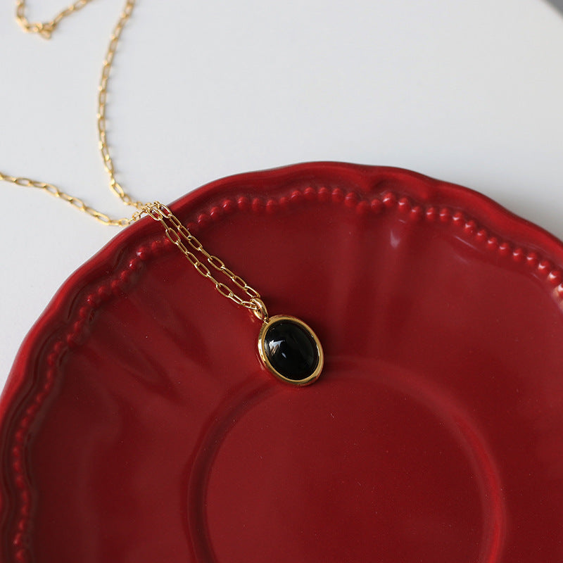 Cat's eye stone vintage necklace