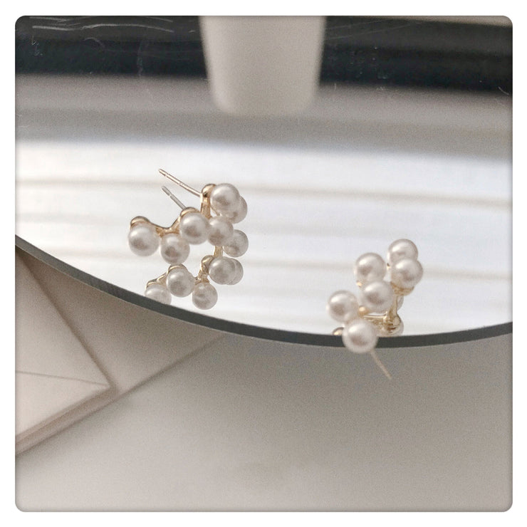 French Sterling Silver Pearl Earrings