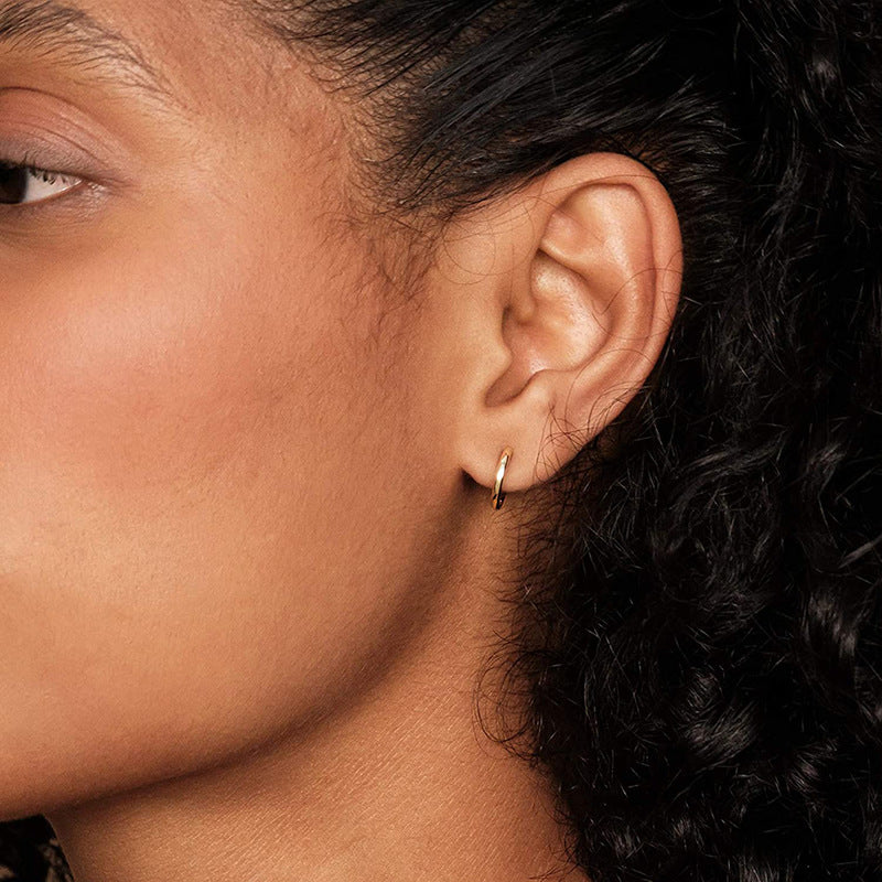14K Gold on Recycled Sterling Silve Mini Huggie Hoops