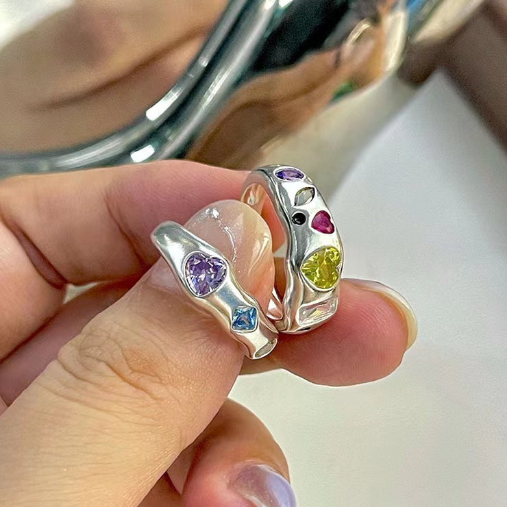 Irregular Coloured Zirconia Ring