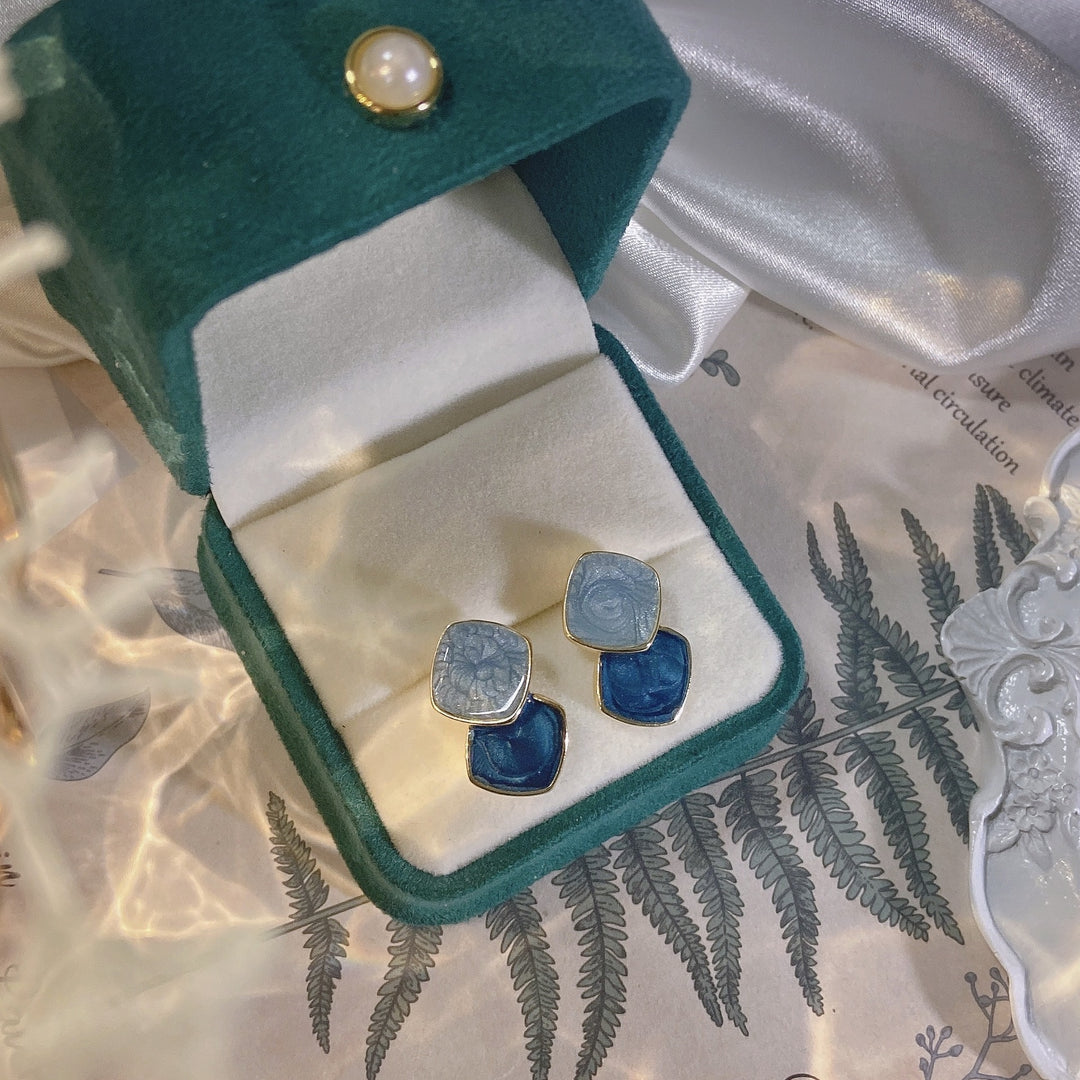 Oil Paint" Blue Earrings