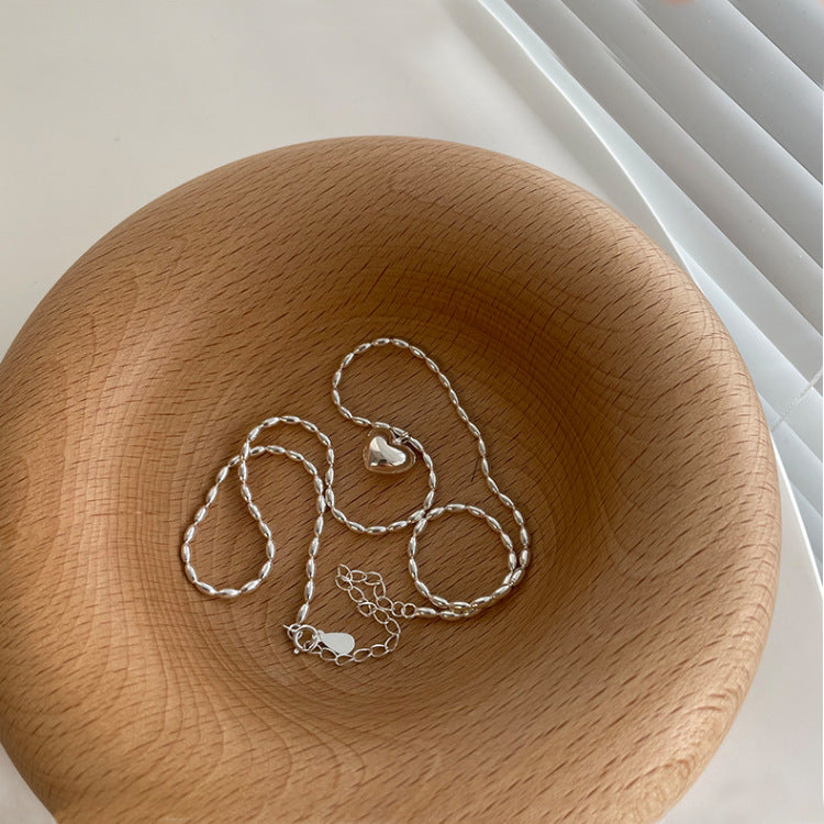love heart 925 silver necklace