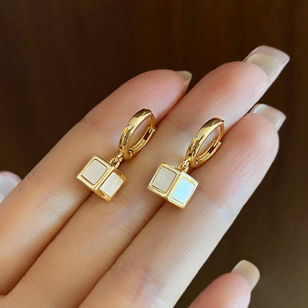 Square geometric earrings