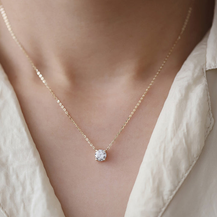 Gold-plated zirconia necklace in 925 silver