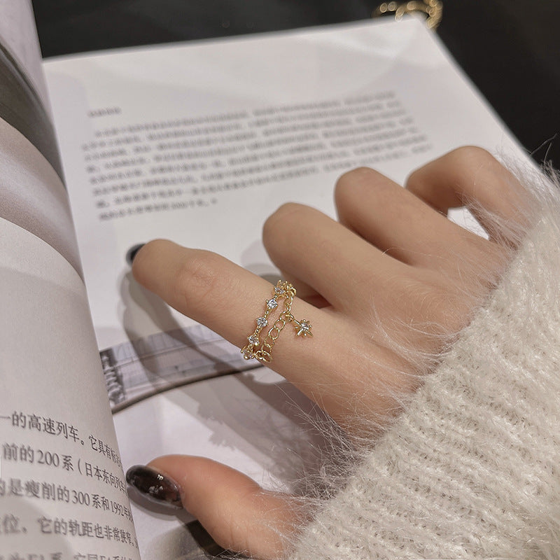 Hexagram Chain Ring