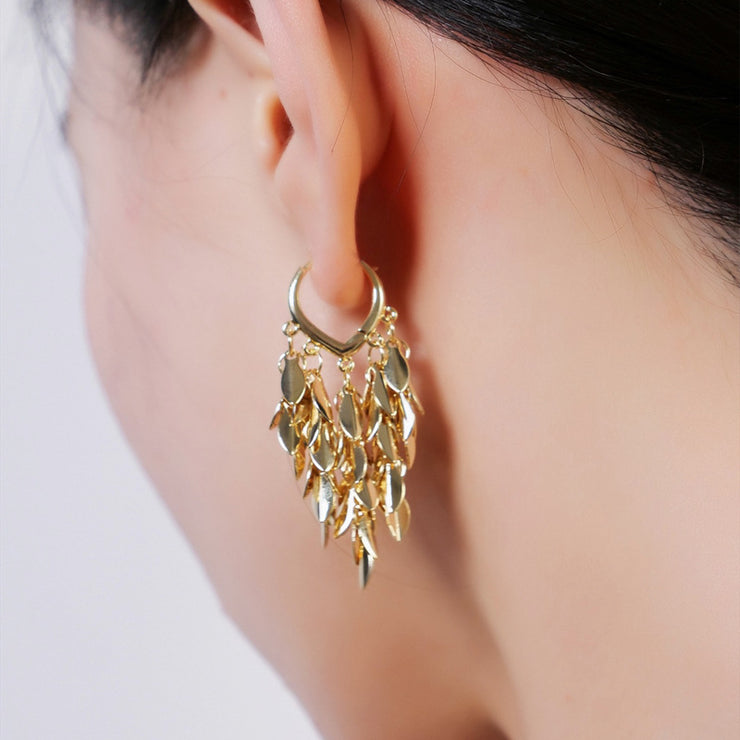 Leaf Tassel Earrings