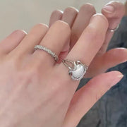 Silver Simple Unique Adjustable Ring