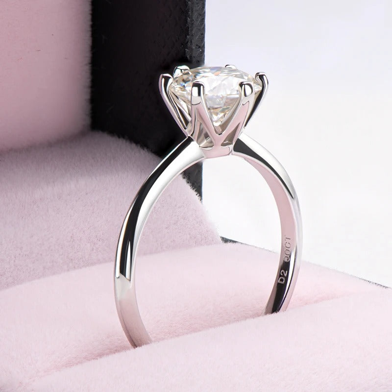 Classic 6-Prong Solitaire Moissanite Engagement Ring