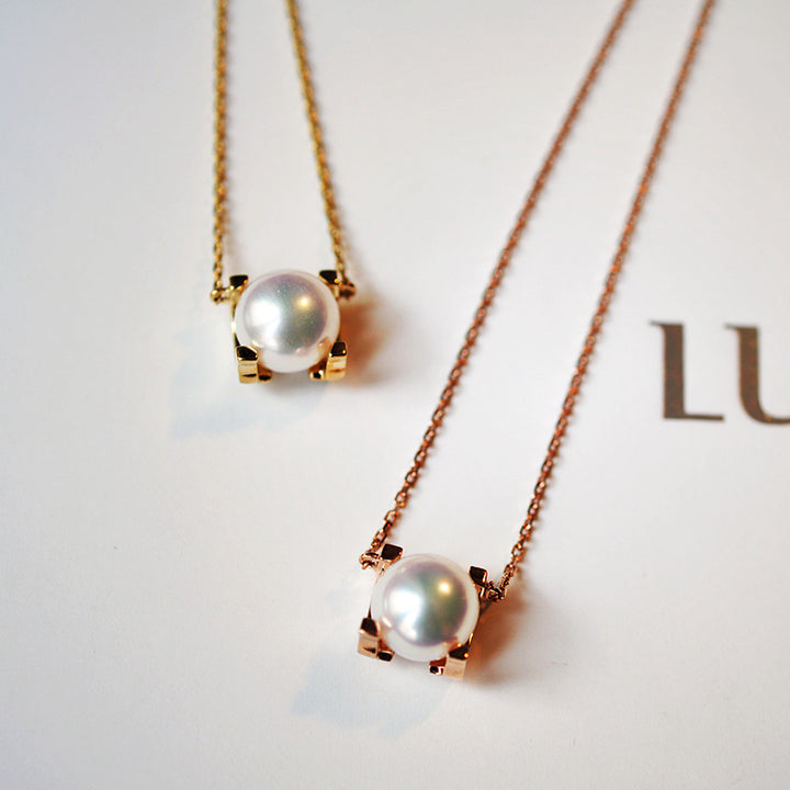 s925 Sterling Silver "Bull's Head Pearl" Necklace