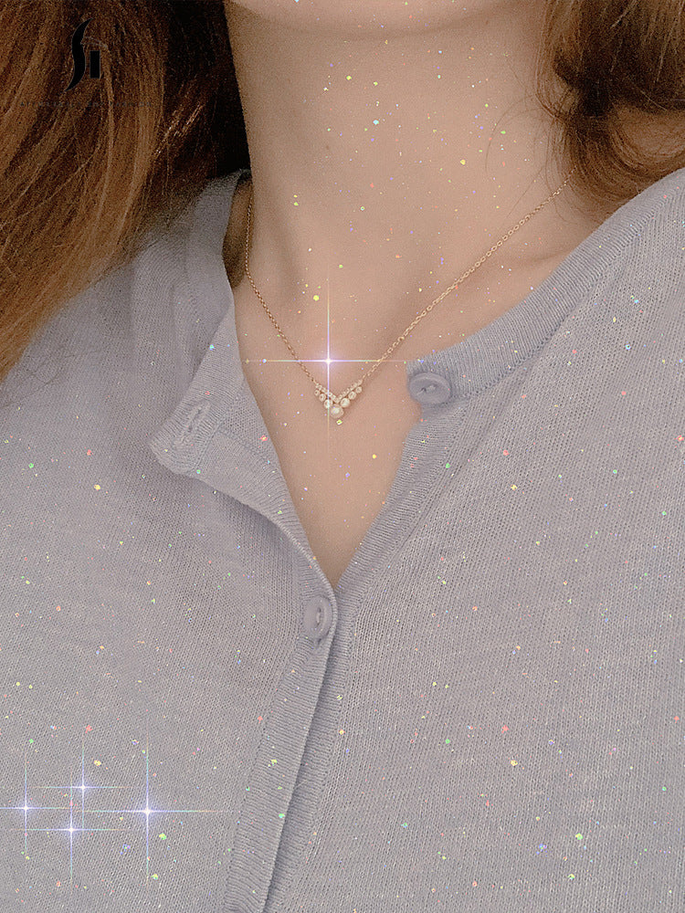 Silver Plated 14ct Gold Pearl Necklace
