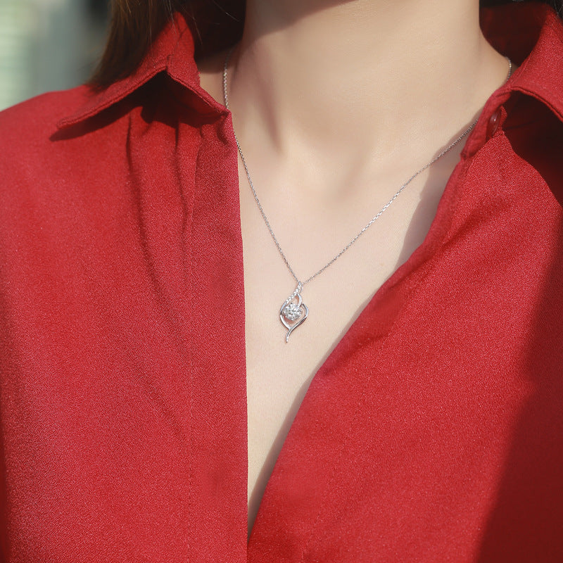 Dancing Flame Moissanite Pendant Necklace