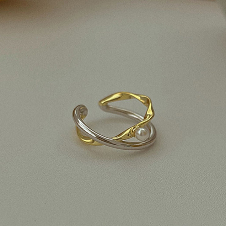 925 Sterling Silver Clashing Crossover Ring