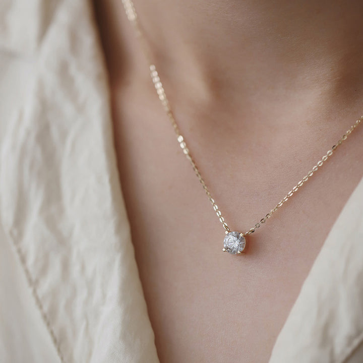 Gold-plated zirconia necklace in 925 silver