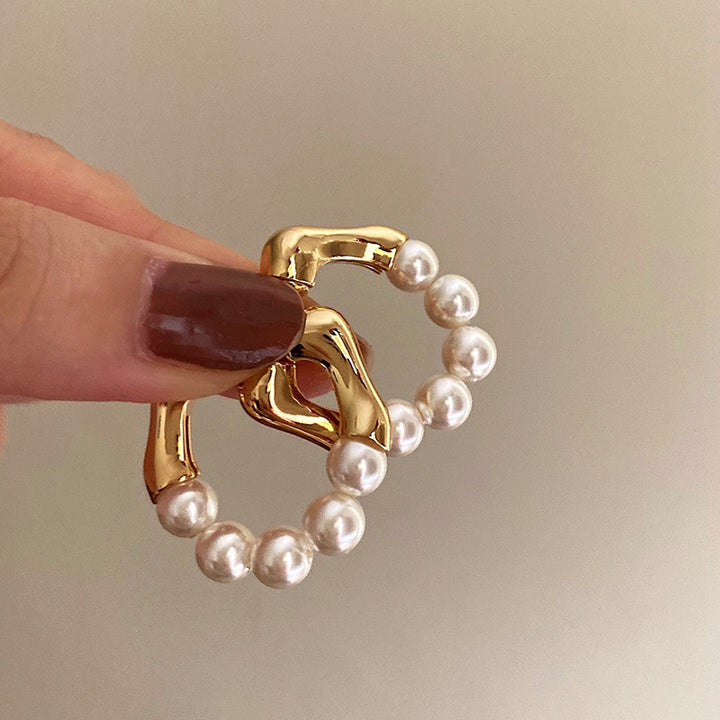 Pearl Circle Hoop Earrings