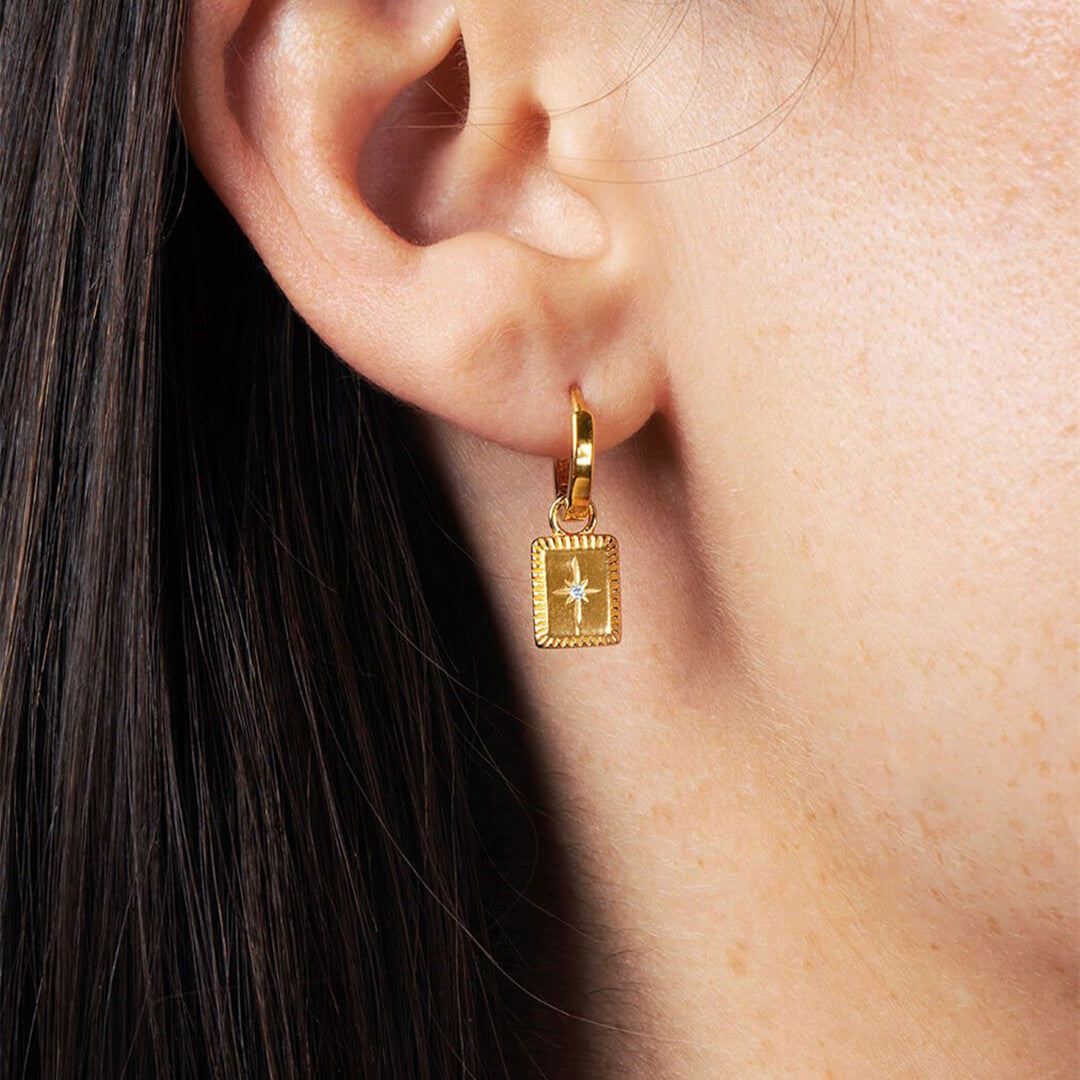 Mansard Dotted Diamond Earrings