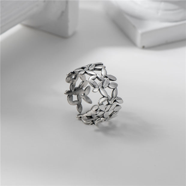 Silver Leaf Ring