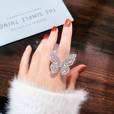 Crystal Butterfly Ring