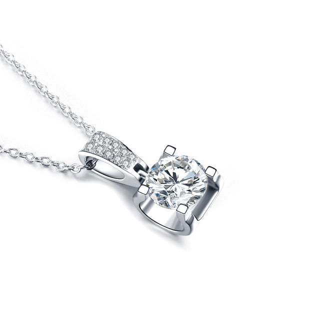 Double Row Moissanite Bull Head 925 Silver Necklace