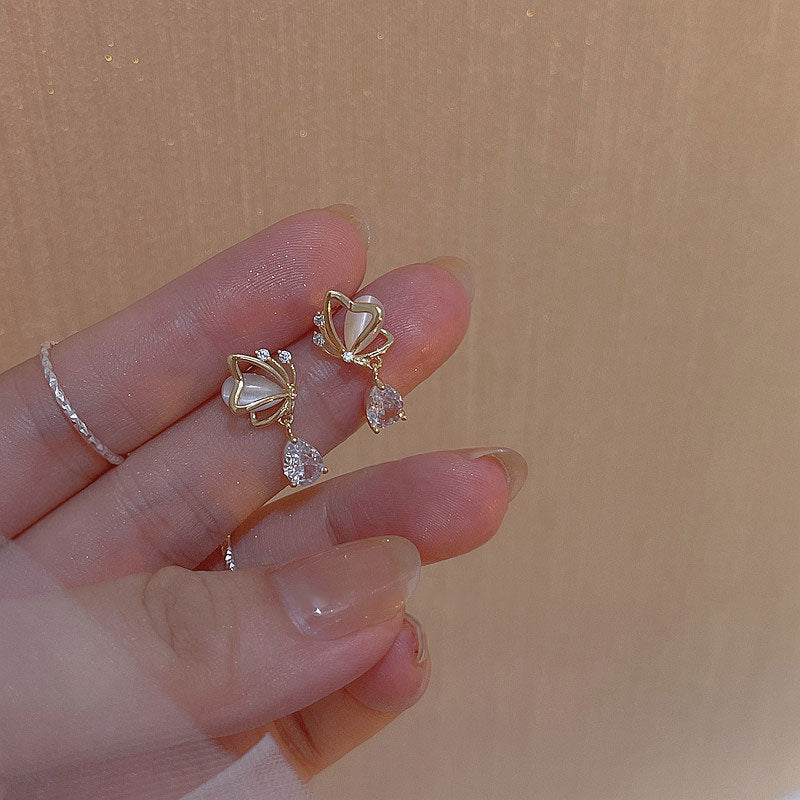 Cat's Eye Butterfly Earrings