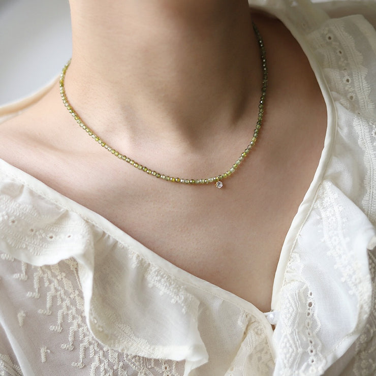 Olive Green Zircon Necklace