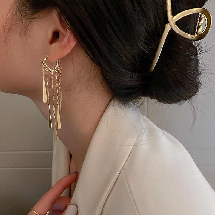 Water Drop Long Tassel Earrings