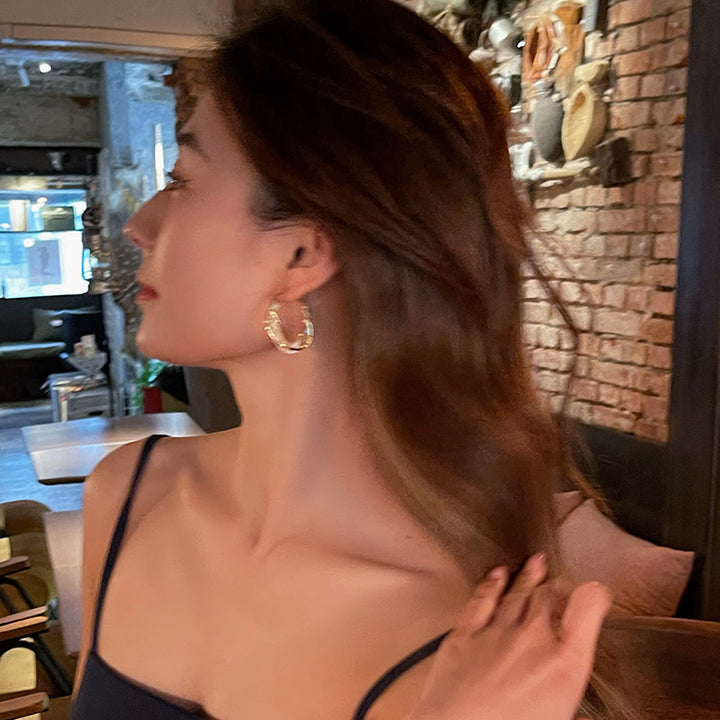 Crystal Twisted Hoope Earrings