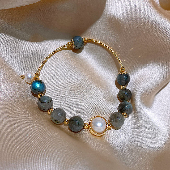 Baroque Freshwater Pearl Moonstone Bracelet