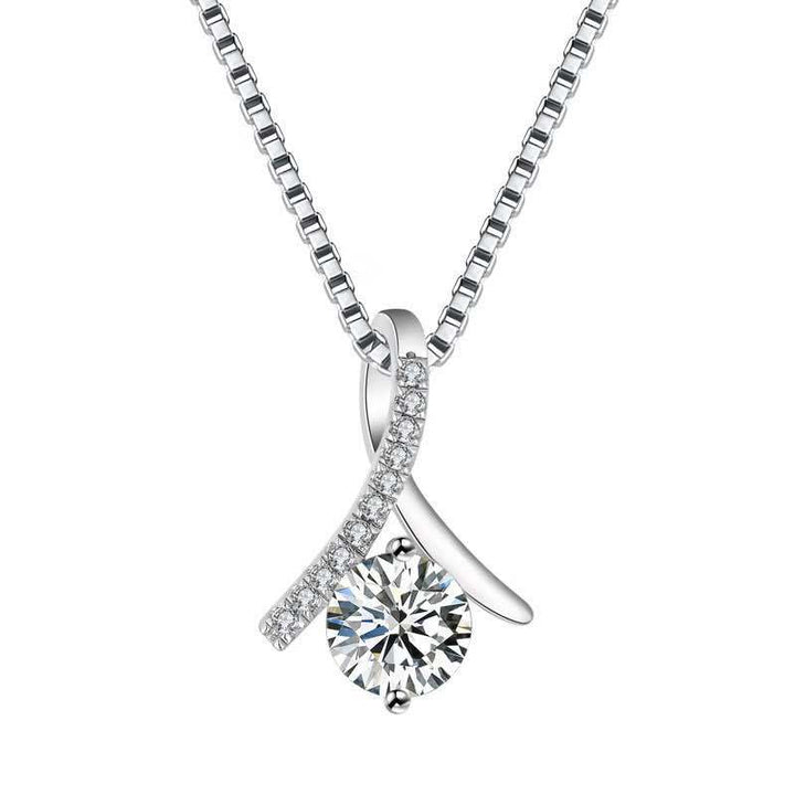 Asymmetric Sweep Pavé Moissanite Pendant