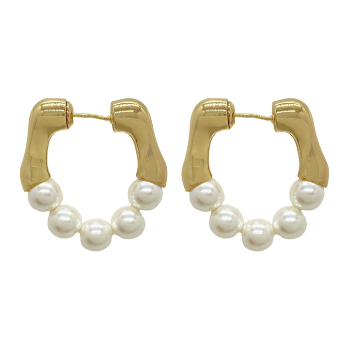 Pearl Circle Hoop Earrings